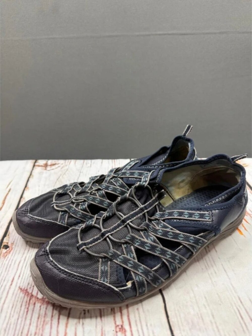 Skechers Relaxed Fit 49359 Women Navy Blue Bungee Slip On Sneaker 9.5